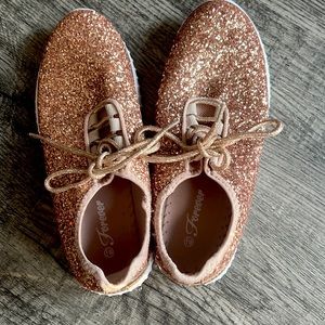 Gold sparkle shoes